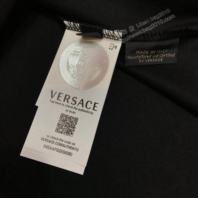Versace男短袖 範思哲2020新款男裝 超閃重工燙鑽男T恤  tzy2484